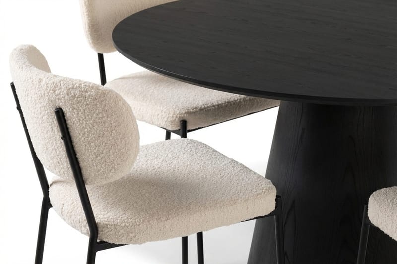 Siena Matgrupp runt 110 cm Svart med 4 Gemmiano Matstolar - Svart - Möbler - Bord & matgrupper - Matgrupper