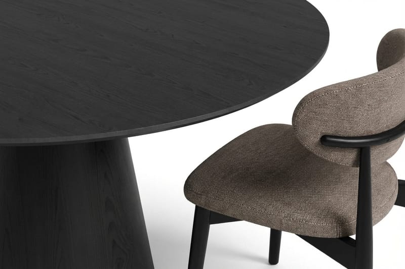 Siena Matgrupp runt 110 cm Svart med 4 Molly Matstolar - Svartlaserad ek - Möbler - Bord & matgrupper - Matgrupper