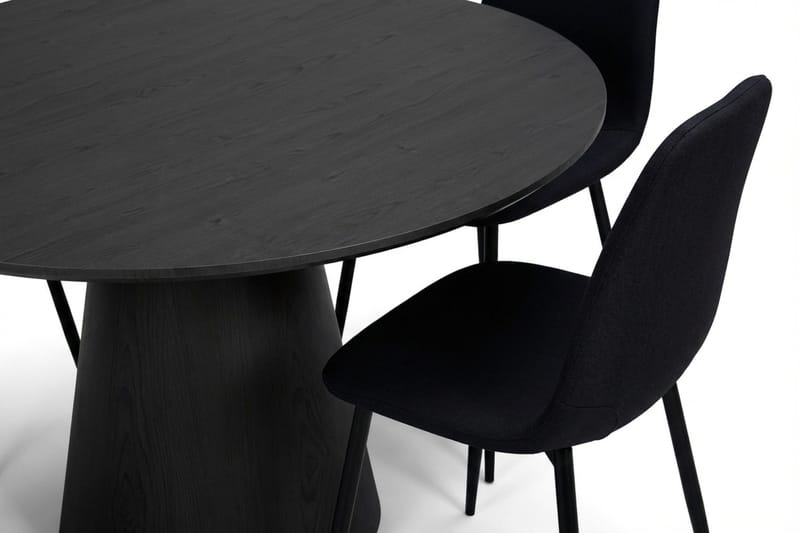 Siena Matgrupp runt 110 cm Svart med 4 Nibe Matstolar - Svart - Möbler - Bord & matgrupper - Matgrupper