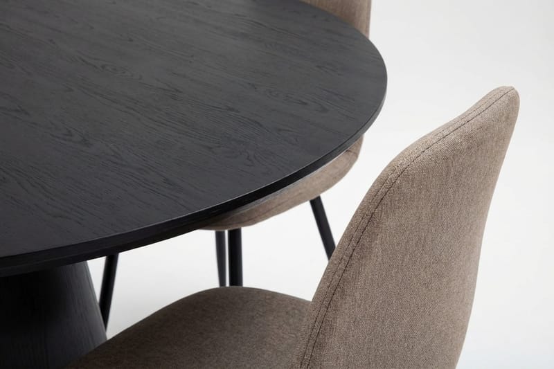 Siena Matgrupp runt 110 cm Svart med 4 Nibe Matstolar - Svart - Möbler - Bord & matgrupper - Matgrupper