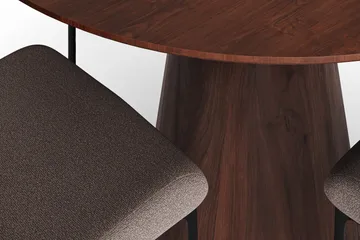 Siena Matgrupp runt 110 cm Valnöt med 4 Elsie Matstolar - Valnöt - Möbler - Bord & matgrupper - Matgrupper