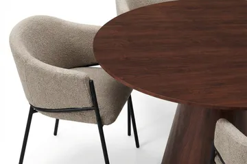 Siena Matgrupp runt 110 cm Valnöt med 4 Filip Matstolar - Valnöt - Möbler - Bord & matgrupper - Matgrupper