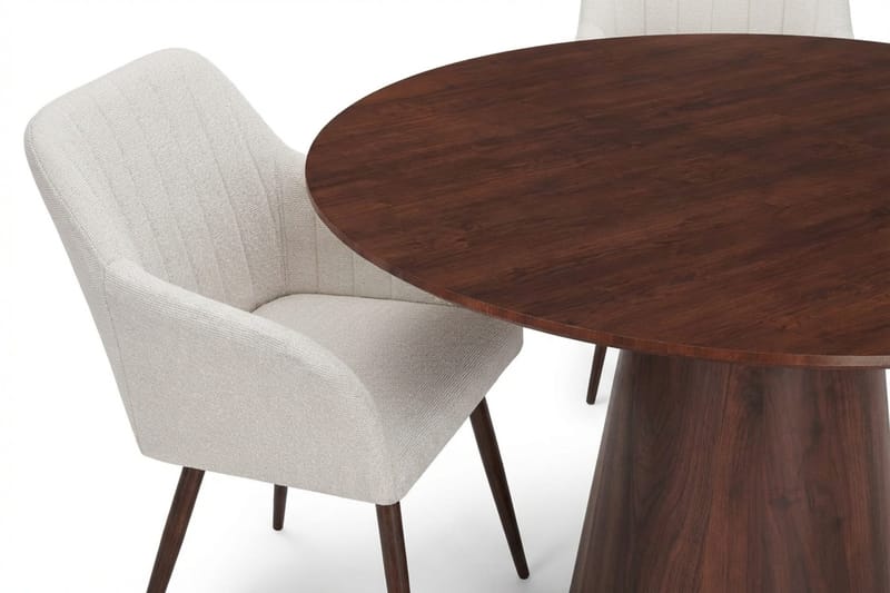 Siena Matgrupp runt 110 cm Valnöt med 4 Filippa Matstolar - Valnöt - Möbler - Bord & matgrupper - Matgrupper