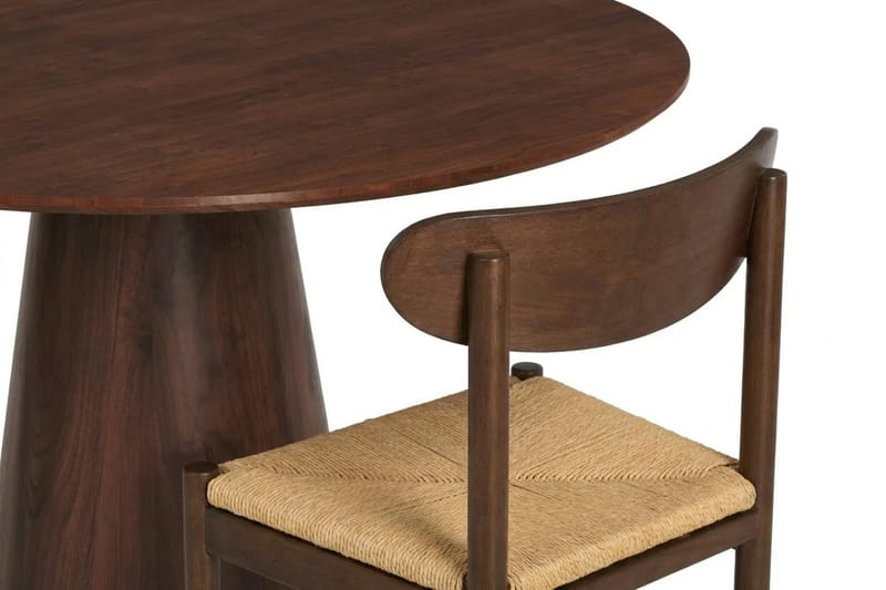 Siena Matgrupp runt 110 cm Valnöt med 4 Malte Matstolar - Möbler - Bord & matgrupper - Matgrupper