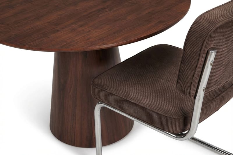 Siena Matgrupp runt 110 cm Valnöt med 4 Milva Matstolar - Valnöt - Möbler - Bord & matgrupper - Matgrupper