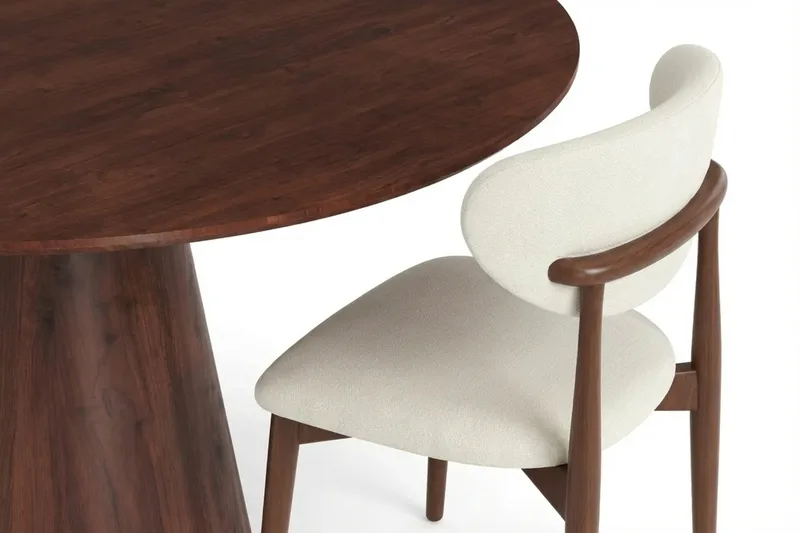 Siena Matgrupp runt 110 cm Valnöt med 4 Molly Matstolar - Valnöt - Möbler - Bord & matgrupper - Matgrupper