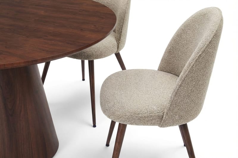 Siena Matgrupp runt 110 cm Valnöt med 4 Nibe Plus Matstolar - Valnöt - Möbler - Bord & matgrupper - Matgrupper