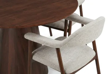 Siena Matgrupp runt 110 cm Valnöt med 4 Ronja Matstolar - Valnöt - Möbler - Bord & matgrupper - Matgrupper