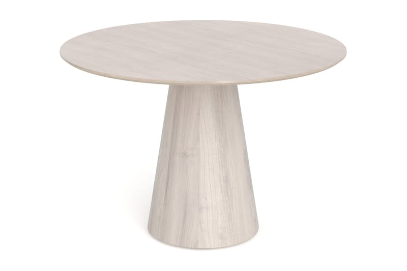 Siena Matgrupp runt 110 cm Vitlaserad med 4 Build Matstolar - Vitlaserad/Natur/krom - Möbler - Bord & matgrupper - Matgrupper