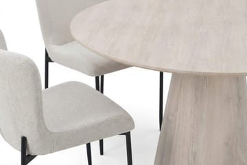 Siena Matgrupp runt 110 cm Vitlaserad med 4 Elsie Matstolar - Vitlaserad ek - Möbler - Bord & matgrupper - Matgrupper