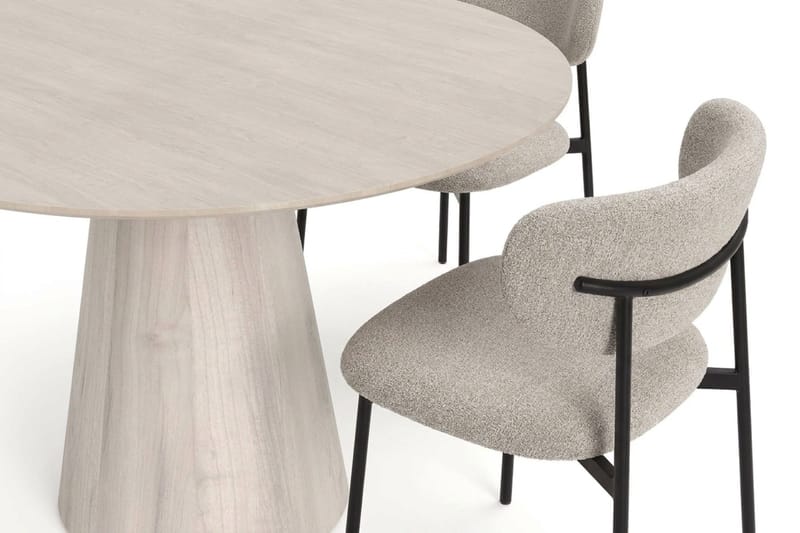 Siena Matgrupp runt 110 cm Vitlaserad med 4 Lucy Matstolar - Vitlaserad - Möbler - Bord & matgrupper - Matgrupper