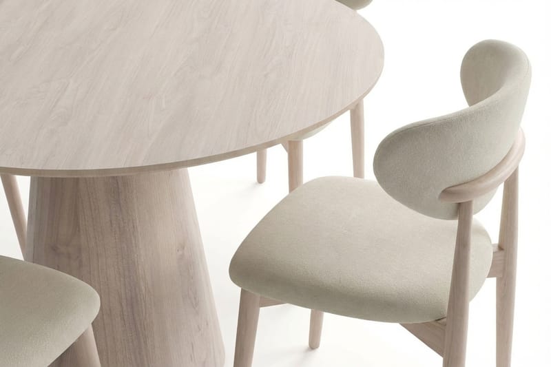 Siena Matgrupp runt 110 cm Vitlaserad med 4 Molly Matstolar - Vitlaserad - Möbler - Bord & matgrupper - Matgrupper