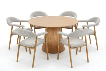 Siena Matgrupp runt 130 cm Ek med 4 Ronja Matstolar - Ek - Möbler - Bord & matgrupper - Matgrupper