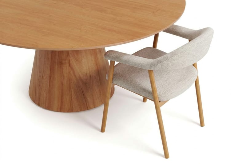 Siena Matgrupp runt 130 cm Ek med 4 Ronja Matstolar - Sand/Ek - Möbler - Bord & matgrupper - Matgrupper