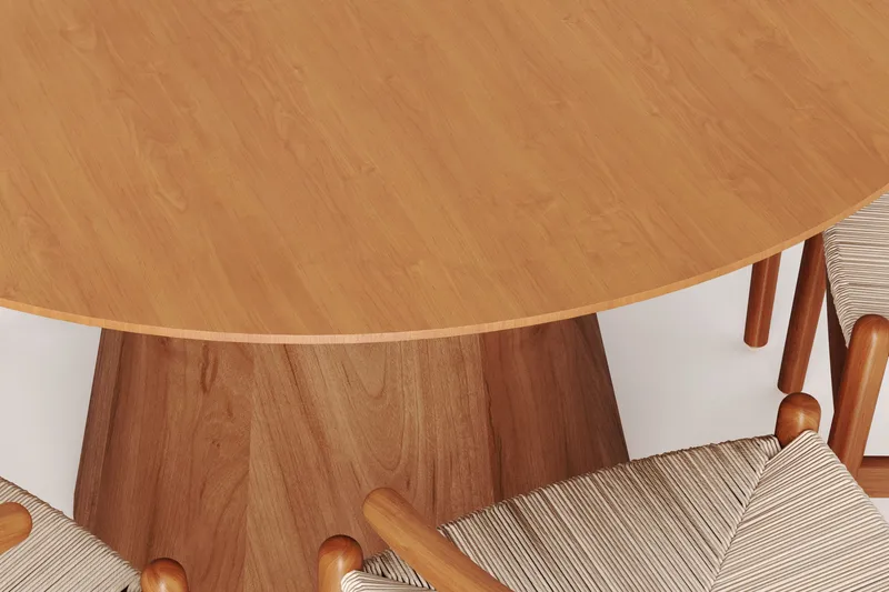 Siena Matgrupp runt 130 cm Ek med 6 Dastoori Matstolar - Ek - Möbler - Bord & matgrupper - Matgrupper