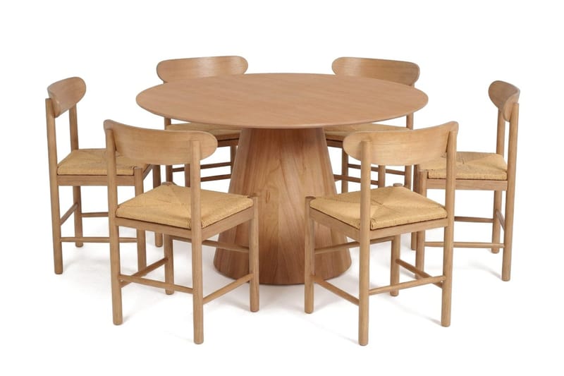 Siena Matgrupp runt 130 cm Ek med 6 Malte Matstolar - Ek - Möbler - Bord & matgrupper - Matgrupper