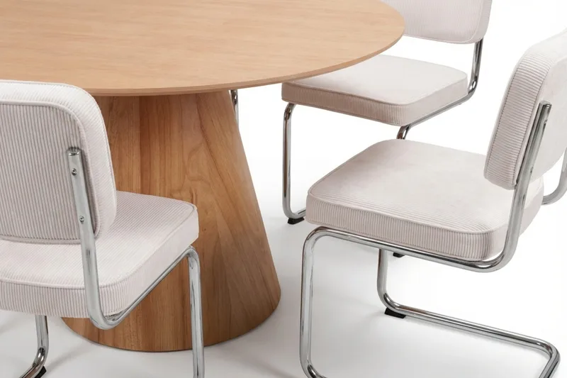 Siena Matgrupp runt 130 cm Ek med 6 Milva Matstolar - Ek - Möbler - Bord & matgrupper - Matgrupper