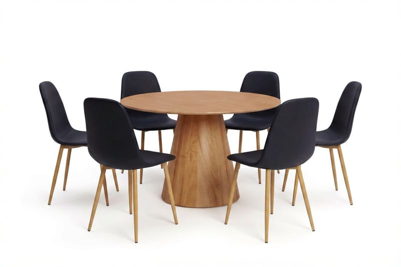 Siena Matgrupp runt 130 cm Ek med 6 Nibe Matstolar - Ek - Möbler - Bord & matgrupper - Matgrupper