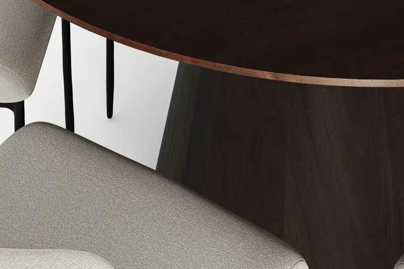 Siena Matgrupp runt 130 cm Rökt Ek med 6 Elsie Matstolar - Rökt ek/Beige - Möbler - Bord & matgrupper - Matgrupper