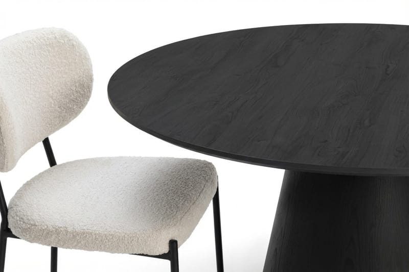 Siena Matgrupp runt 130 cm Svart med 6 Gemmiano Matstolar - Svart - Möbler - Bord & matgrupper - Matgrupper