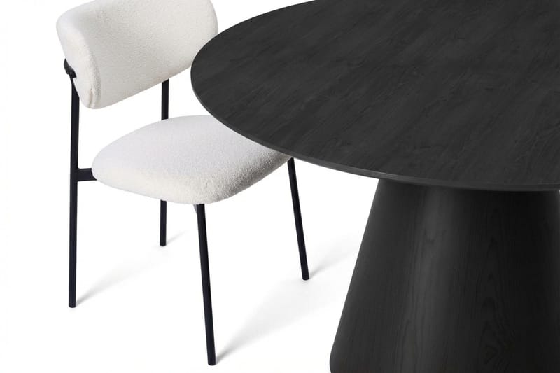 Siena Matgrupp runt 130 cm Svart med 6 Lucy Matstolar - Svart - Möbler - Bord & matgrupper - Matgrupper