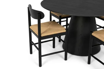 Siena Matgrupp runt 130 cm Svart med 6 Malte Matstolar - Svartlaserad ek - Möbler - Bord & matgrupper - Matgrupper