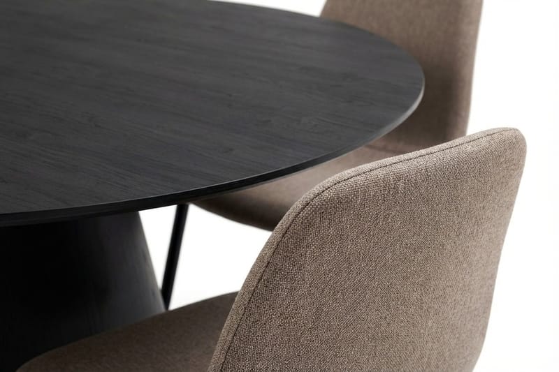 Siena Matgrupp runt 130 cm Svart med 6 Nibe Matstolar - Svart - Möbler - Bord & matgrupper - Matgrupper