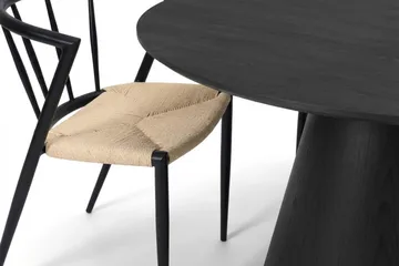 Siena Matgrupp runt 130 cm Svart med 6 Winston Matstolar - Svartlaserad ek - Möbler - Bord & matgrupper - Matgrupper