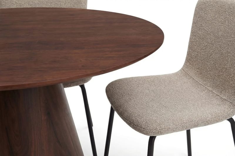 Siena Matgrupp runt 130 cm Valnöt med 6 Katy Matstolar - Valnöt - Möbler - Bord & matgrupper - Matgrupper