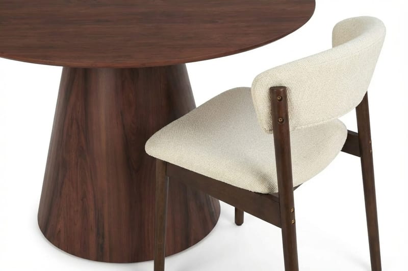 Siena Matgrupp runt 130 cm Valnöt med 6 Nala Matstolar - Valnöt - Möbler - Bord & matgrupper - Matgrupper