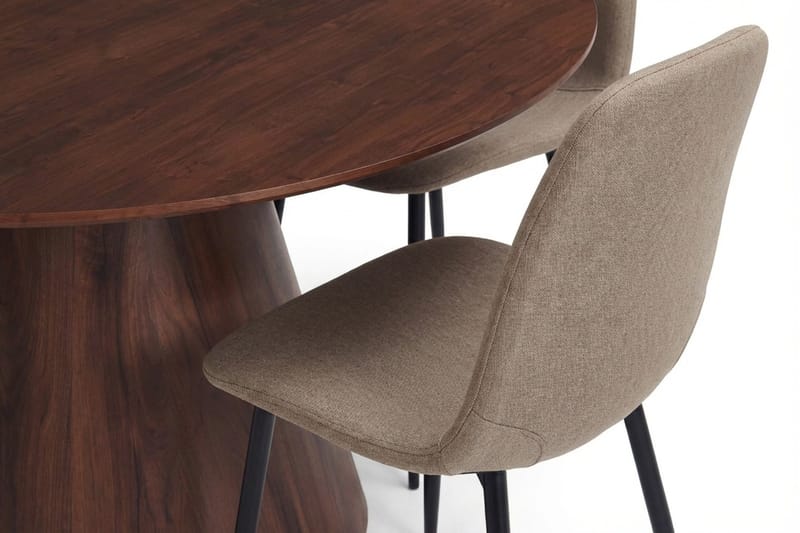 Siena Matgrupp runt 130 cm Valnöt med 6 Nibe Matstolar - Valnöt - Möbler - Bord & matgrupper - Matgrupper