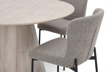 Siena Matgrupp runt 130 cm Vitlaserad med 6 Elsie Matstolar - Vitlaserad ek - Möbler - Bord & matgrupper - Matgrupper