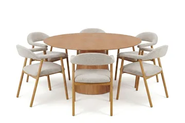 Siena Matgrupp runt 150 cm Ek med 4 Ronja Matstolar - Ek - Möbler - Bord & matgrupper - Matgrupper