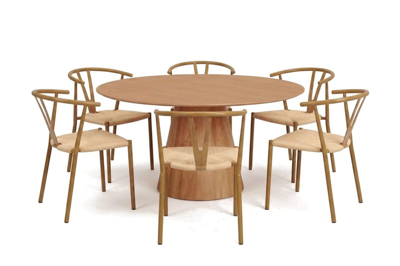 Siena Matgrupp runt 150 cm Ek med 6 Elysia Matstolar - Ek - Möbler - Bord & matgrupper - Matgrupper