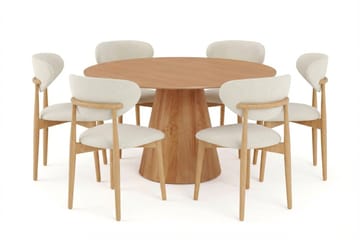 Siena Matgrupp runt 150 cm Ek med 6 Molly Matstolar