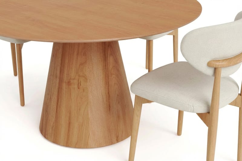 Siena Matgrupp runt 150 cm Ek med 6 Molly Matstolar - Ek - Möbler - Bord & matgrupper - Matgrupper