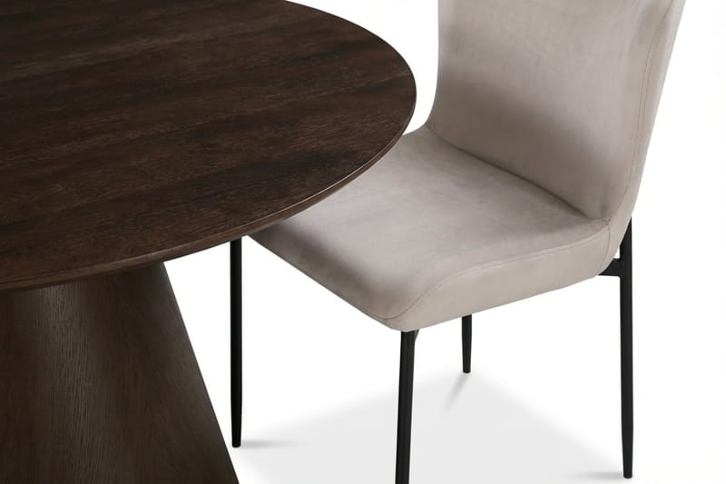 Siena Matgrupp runt 150 cm Rökt Ek med 6 Elsie Matstolar - Rökt ek/Beige - Möbler - Bord & matgrupper - Matgrupper