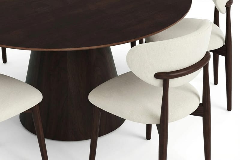 Siena Matgrupp runt 150 cm Rökt Ek med 6 Molly Matstolar - Rökt ek - Möbler - Bord & matgrupper - Matgrupper