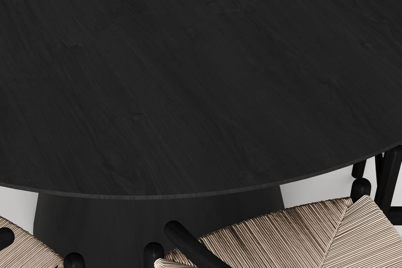 Siena Matgrupp runt 150 cm Svart med 6 Dastoori Matstolar - Svart - Möbler - Bord & matgrupper - Matgrupper