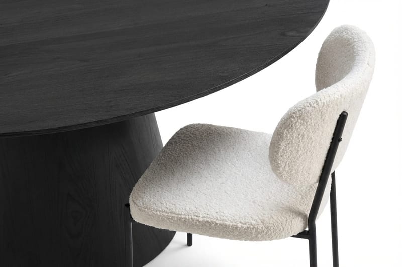 Siena Matgrupp runt 150 cm Svart med 6 Gemmiano Matstolar - Svart - Möbler - Bord & matgrupper - Matgrupper