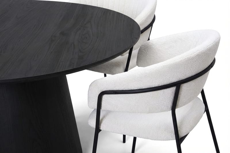 Siena Matgrupp runt 150 cm Svart med 6 Karol Matstolar - Svart - Möbler - Bord & matgrupper - Matgrupper