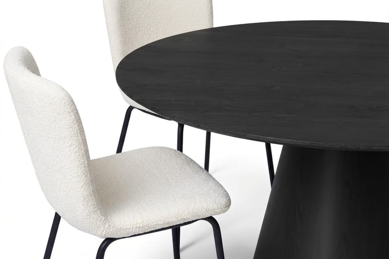 Siena Matgrupp runt 150 cm Svart med 6 Katy Matstolar - Svart - Möbler - Bord & matgrupper - Matgrupper