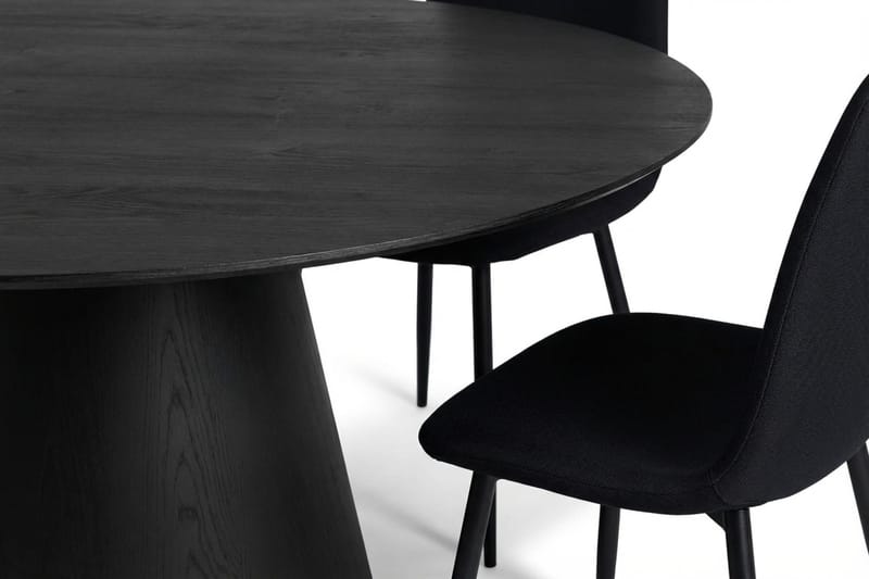 Siena Matgrupp runt 150 cm Svart med 6 Nibe Matstolar - Svart - Möbler - Bord & matgrupper - Matgrupper