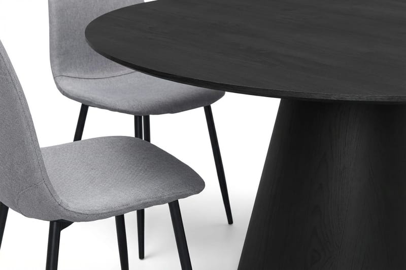 Siena Matgrupp runt 150 cm Svart med 6 Nibe Matstolar - Svart - Möbler - Bord & matgrupper - Matgrupper