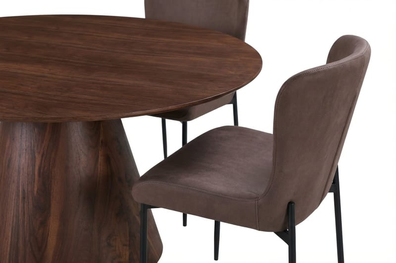 Siena Matgrupp runt 150 cm Valnöt med 6 Elsie Matstolar - Valnöt/Brun - Möbler - Bord & matgrupper - Matgrupper