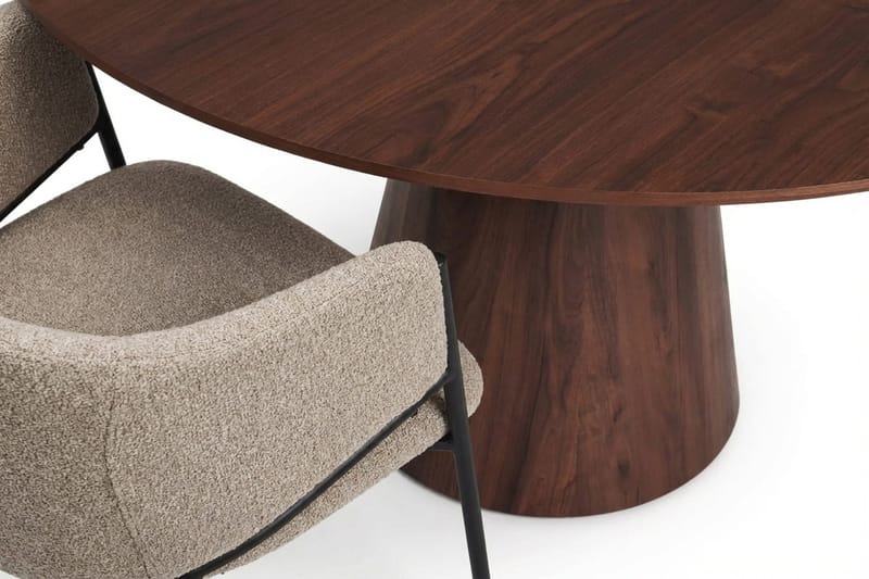 Siena Matgrupp runt 150 cm Valnöt med 6 Filip Matstolar - Valnöt - Möbler - Bord & matgrupper - Matgrupper