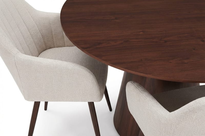 Siena Matgrupp runt 150 cm Valnöt med 6 Filippa Matstolar - Valnöt - Möbler - Bord & matgrupper - Matgrupper