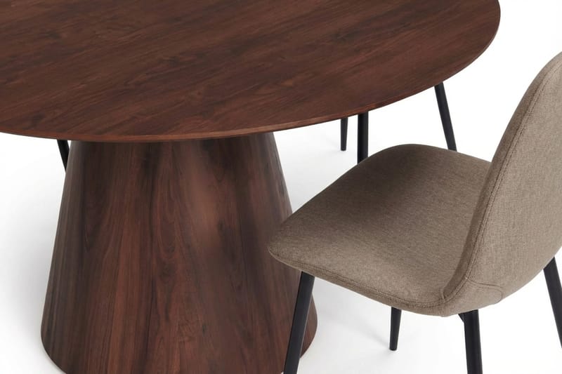 Siena Matgrupp runt 150 cm Valnöt med 6 Nibe Matstolar - Valnöt - Möbler - Bord & matgrupper - Matgrupper