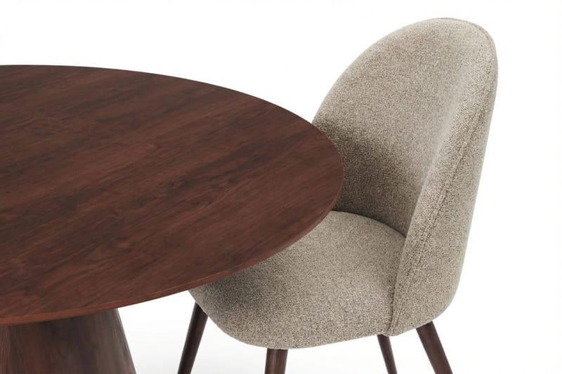 Siena Matgrupp runt 150 cm Valnöt med 6 Nibe Plus Matstolar - Valnöt - Möbler - Bord & matgrupper - Matgrupper