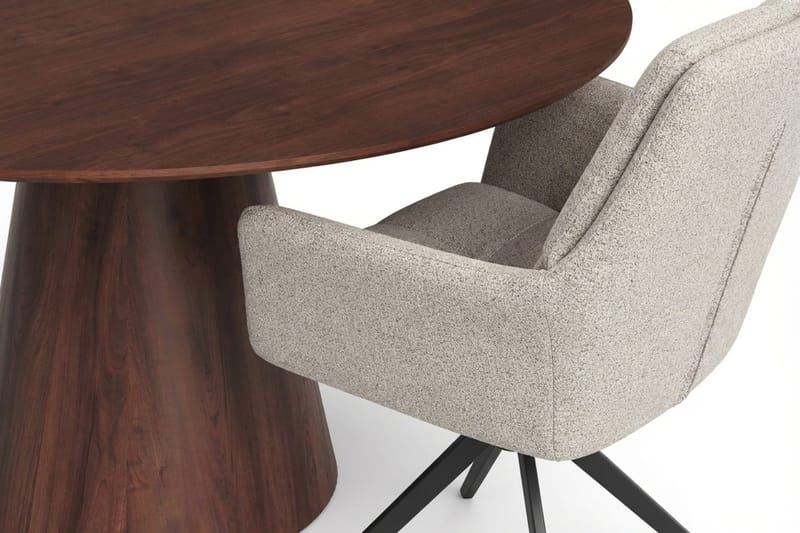 Siena Matgrupp runt 150 cm Valnöt med 6 Torsby Matstolar - Valnöt - Möbler - Bord & matgrupper - Matgrupper